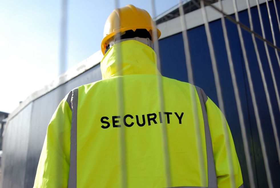 Man guarding construction site